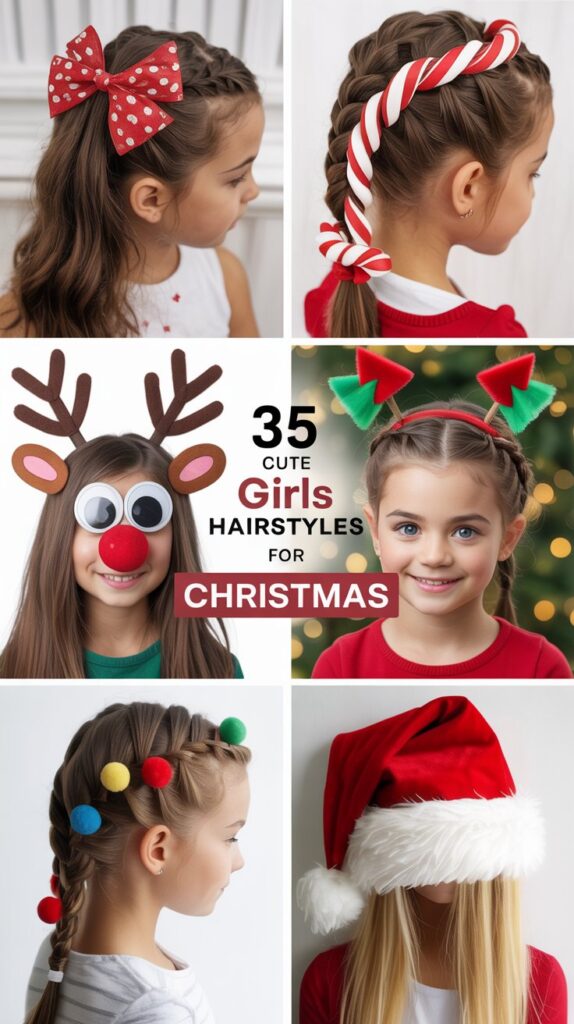 Cute Girls Hairstyles For Christmas