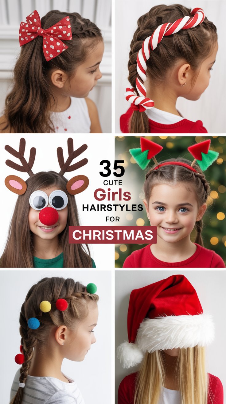 35 Cute Girls Hairstyles For Christmas: Festive & Adorable Holiday Hair Ideas