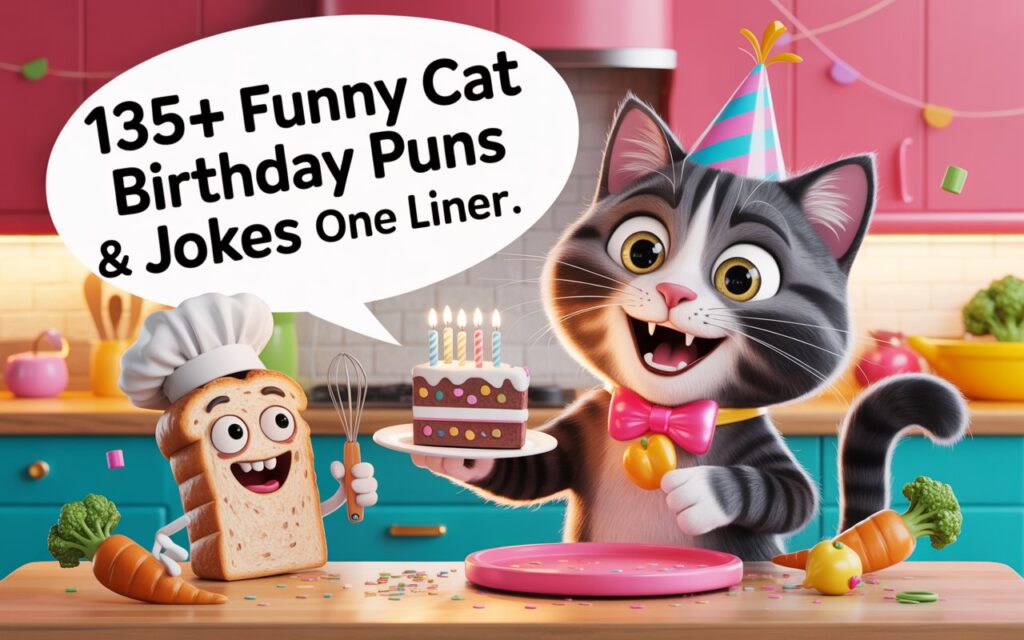 135+ Funny Cat Birthday Puns & Jokes One Liner (2025)