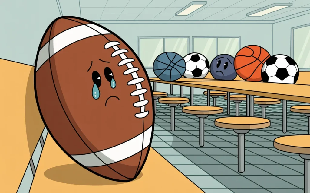 Why did the football sit alone