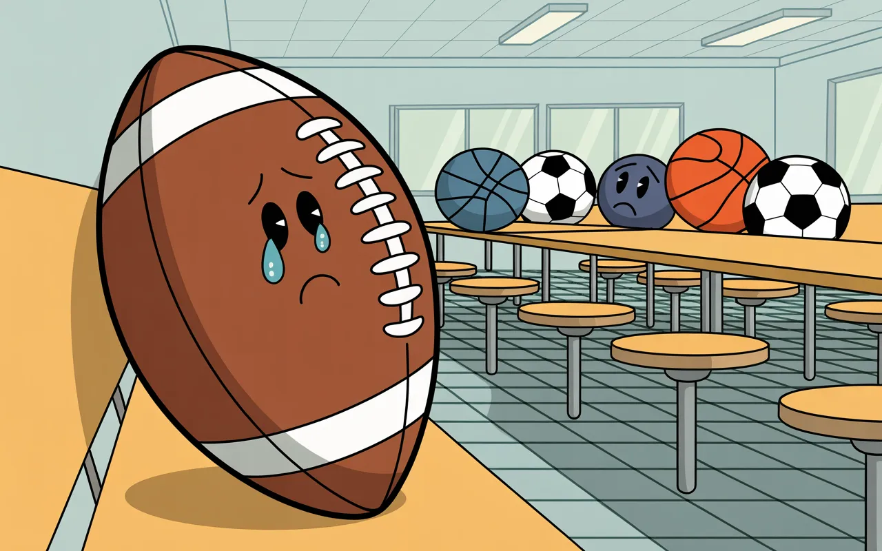 Why did the football sit alone