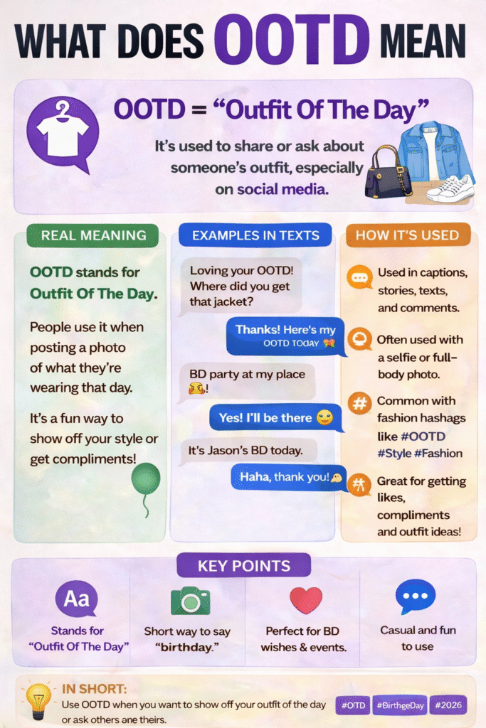 What Does Meaning of OOTD Mean in Text Real Meaning 2026