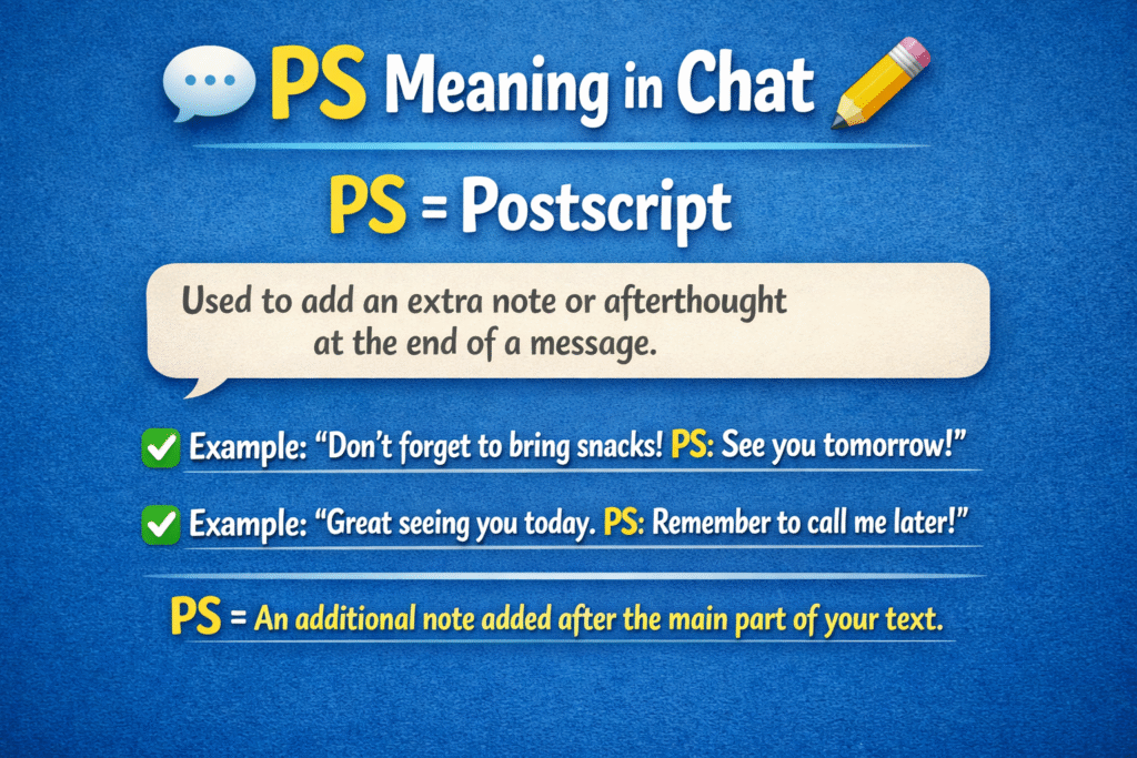 PS Meaning in Chat