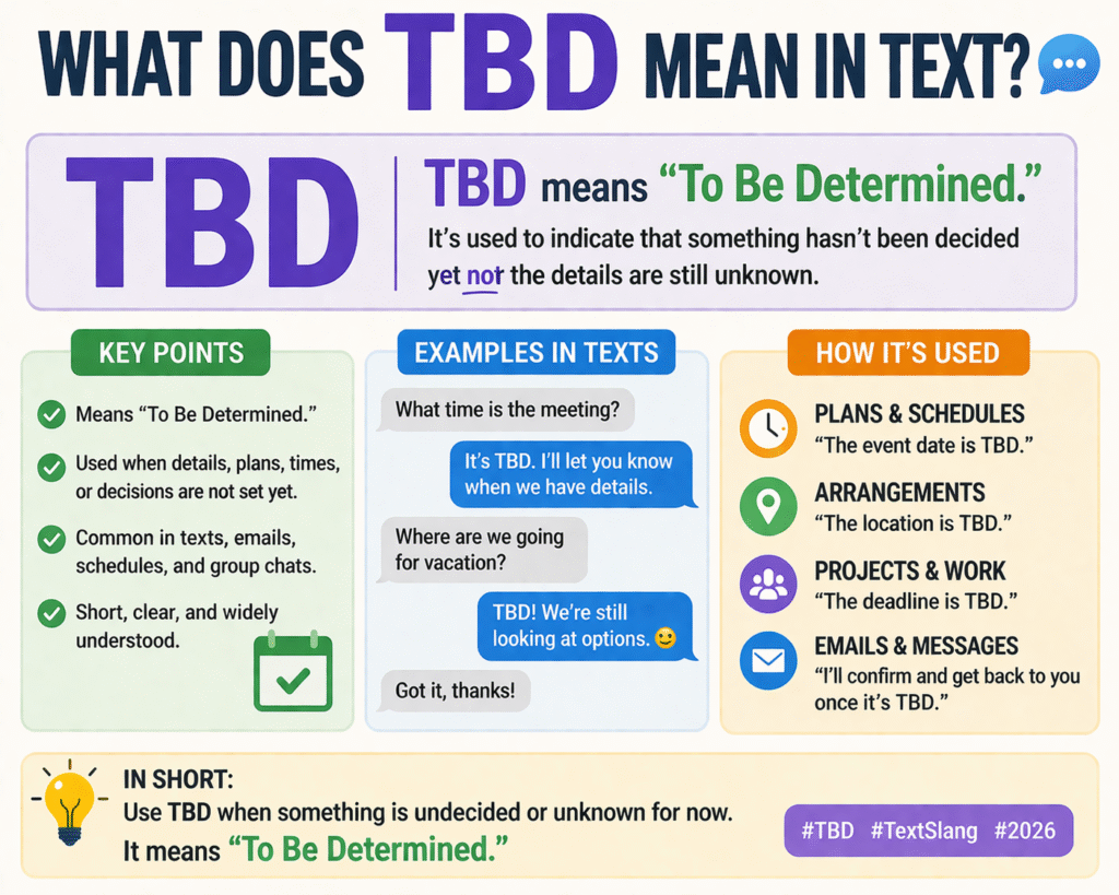 What Does TBD Mean in Text