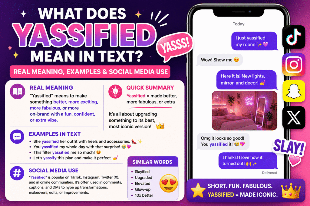 yassified meaning Mean in Text