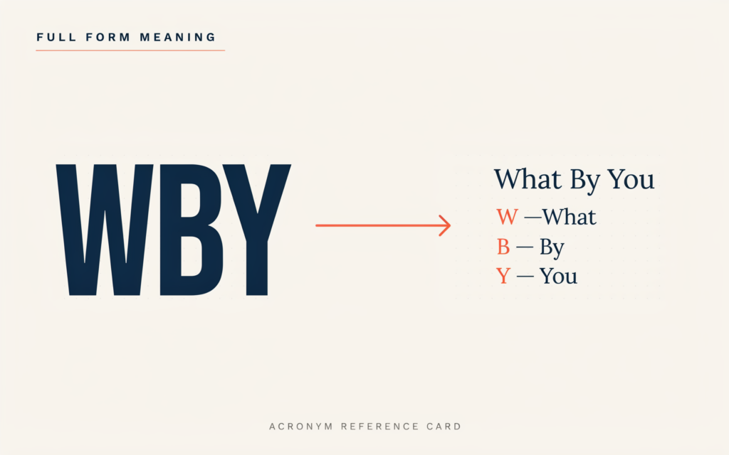 WBY Full Form Mean in Text